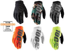 100% Brisker Cold Weather Glove (FA18), orange/black, S