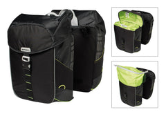 Basil Doppeltasche Miles Schwarz mit Universal Befestigung 34 L