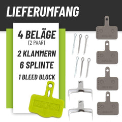 2x Shimano Scheibenbremsbeläge B05S lose + Bleeding Block