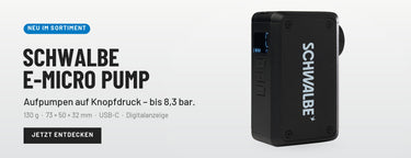 Schwalbe E-Micro Pump – elektrische Mini-Fahrradpumpe mit bis zu 8,3 bar