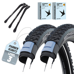 2 x Schwalbe Smart Sam Fahrradreifen 28 x 1,60 Zoll 42-622 Drahtreifen + Reflektorstreifen + AV|DV|SV|SCV und Reifenheber