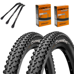 2x Continental Cross King Wire Fahrradreifen MTB Schwarz 29 x 2,30 (58-622)" + Schlauch wählbar und MSZweirad Reifenheber