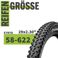 2x Continental Cross King Wire Fahrradreifen MTB Schwarz 29 x 2,30 (58-622)" + Schlauch wählbar und MSZweirad Reifenheber