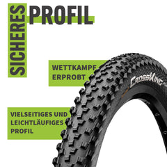 2x Continental Cross King Wire Fahrradreifen MTB Schwarz 29 x 2,30 (58-622)" + Schlauch wählbar und MSZweirad Reifenheber