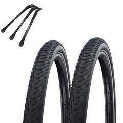 2x Schwalbe Reifen Marathon E-Plus Schwarz Reflex 28x1,50 (40-622) Schlauch wahl + Reifenheber