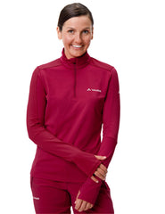 Vaude Damen Fleecepullover Livigno Halfzip II crimson red