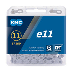 KMC E-Bike Kette e11 EPT Kompatibilität: 11-fach | SB-Verpackung | silber | 136 Glieder