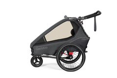 Qeridoo Kidgoo2 2023 Kinder Fahrradanhänger Grün/Blau/Grau