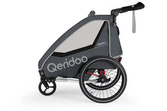 Qeridoo QUPA 1 Kinderanhänger 2023 grey /blue/lime