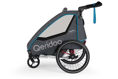 Qeridoo QUPA 1 Kinderanhänger 2023 grey /blue/lime