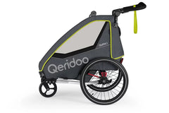 Qeridoo QUPA 1 Kinderanhänger 2023 grey /blue/lime