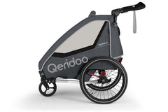 Qeridoo QUPA 2 2023 Kinder Fahrradanhänger Grün/Blau/Grau