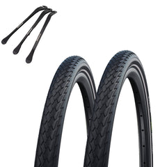 2x Schwalbe Reifen Green Marathon 28x1,40 Zoll (37-622) Schwarz-Reflex Schlauch wählbar + Reifenheber