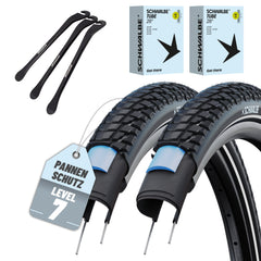 2x Schwalbe Fahrradreifen Marathon Plus Tour 28 x 1.50 (40-622) Drahtreifen Modell 2026 mit AV/DV/SV/SCV Schläuchen inkl. Reifenheber
