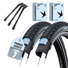 2x Schwalbe Fahrradreifen Marathon Plus Tour 28 x 1.50 (40-622) Drahtreifen Modell 2026 mit AV/DV/SV/SCV Schläuchen inkl. Reifenheber
