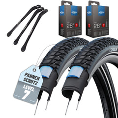 2x Schwalbe Fahrradreifen Marathon Plus Tour 28 x 1.50 (40-622) Drahtreifen Modell 2026 mit AV/DV/SV/SCV Schläuchen inkl. Reifenheber