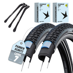 2x Schwalbe Fahrradreifen Marathon Plus Tour 28 x 1.50 (40-622) Drahtreifen Modell 2026 mit AV/DV/SV/SCV Schläuchen inkl. Reifenheber
