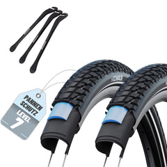 2x Schwalbe Reifen Marathon Plus Tour Schwarz Reflex 28 x 1.40 (37-622)" Drahtreifen Modell 2026 + Reifenheber