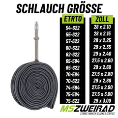 2x Schwalbe Schlauch SV19L-EL 40mm (27,5"/28"/29") 54/75-584/622 Modell 2026 + Reifenheber