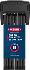 ABUS Faltschloss Bordo Granit 6500K/120 BK SH schwarz | Durchmesser: 5,5 mm | Länge: 1200 mm