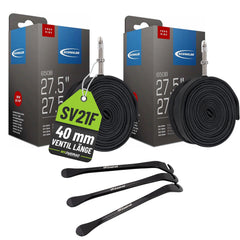 2x Schwalbe Schlauch 21F SV 40mm Freeride 27,5 Zoll (54/75-584) + Reifenheber