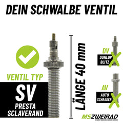 2x Schwalbe Schlauch 21F SV 40mm Freeride 27,5 Zoll (54/75-584) + Reifenheber