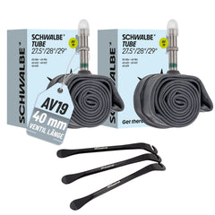 2x Schwalbe Schlauch AV19 40mm 40/62-584/635 Modell 2026 mit Reifenheber