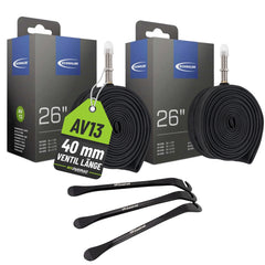 2x Schwalbe Schlauch AV13 26" 40/62-559 mit Reifenheber