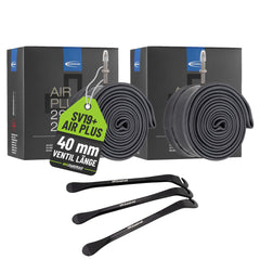 2x Schwalbe Schlauch SV 19+ AIR PLUS 40 mm für 29" (54/65-622) mit Reifenheber