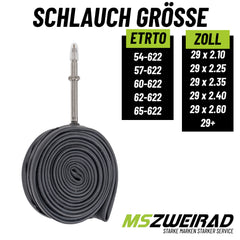 2x Schwalbe Schlauch SV19L-AP AIR PLUS 40mm 54/65-622 Modell 2026 + Reifenheber