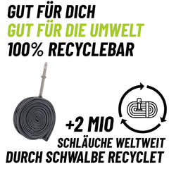 2x Schwalbe Schlauch SV7 40mm (20") 40/62-406 Modell 2026 + Reifenheber