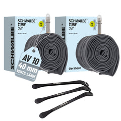 2er Set Schwalbe Schlauch AV10 40mm (24") 40/62-507 Modell 2026 + Reifenheber