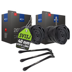 2x Schwalbe Schlauch SV 13J 40 mm für 26" (90/120-559) Fatbike mit Reifenheber