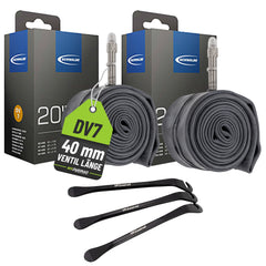 2x Schwalbe Fahrradschlauch DV7 20" 40mm 40/62-406 mit Reifenheber