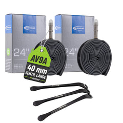 2x Schwalbe Schlauch AV 9A 40 mm für 24" (20/28-540/541) mit Reifenheber