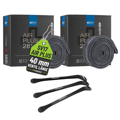 2x Schwalbe Schlauch SV 17 AIR PLUS 40 mm für 28" (37/47-622/635) mit Reifenheber