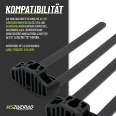 MSZweirad Ringschloss Flexmount Universal Adapter Befestigungsset Montagestreifen schwarz