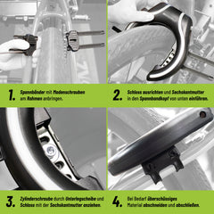 MSZweirad Ringschloss Flexmount Universal Adapter Befestigungsset Montagestreifen schwarz
