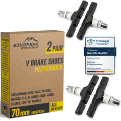 BikePeak V-Brake Shoes Matterhoch 70mm 2er Bundle