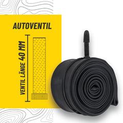 BikePeak 2x Fahrradschlauch Elbrock City 28 Zoll mit Autoventil Schrader Ventil 40mm