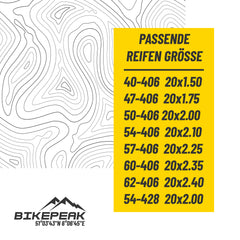 BikePeak 2x Fahrradschlauch Zugtaps Kids 20 Zoll mit Auto/Schrader Ventil 40mm