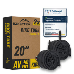 BikePeak 2x Fahrradschlauch Zugtaps Kids 20 Zoll mit Auto/Schrader Ventil 40mm