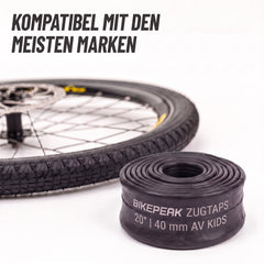BikePeak 2x Fahrradschlauch Zugtaps Kids 20 Zoll mit Auto/Schrader Ventil 40mm