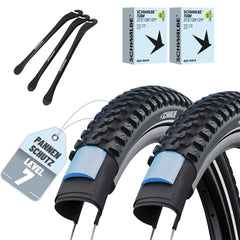 2er Set Schwalbe Reifen Marathon Plus MTB Schwarz Reflex 27.5 x 2.10 (54-584)" + 3x MSZweirad Reifenheber