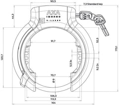 AXA Rahmenschloss Imenso X-Large 92mm
