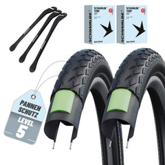 2x Schwalbe Marathon GreenGuard 20 x 1,50 (40-406) Drahtreifen + 3 MSZweirad Reifenheber – Schlauch wählbar