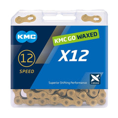 KMC Fahrrad Kette X12 Ti-N Gold gewachst 12-fach 126 Glieder
