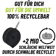 2x Schwalbe Fahrradschlauch AV 1 Gerade 47/62-203 EK AV 40 mm mit Reifenheber