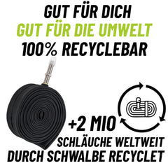 2x Schwalbe Schlauch AV17 40 mm (28"/700C) 28/47-622/635 mit Reifenheber