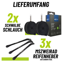 2x Schwalbe Schlauch AV 19 für 28/29 Zoll Ventil 40 mm mit Reifenheber
